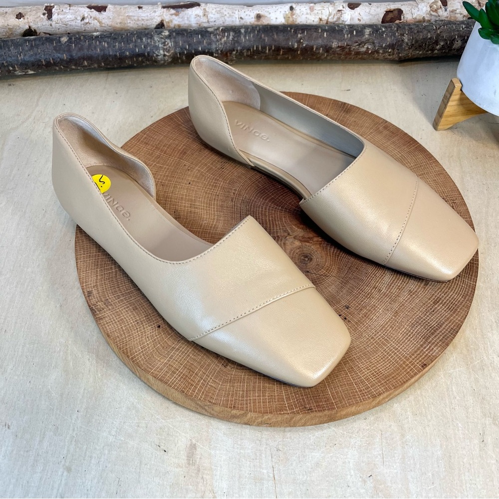Vince Cyder Leather Flats Cappuccino Size 7.5